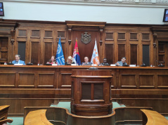 27 May 2022  National Assembly Speaker Ivica Dacic delivers an address at the presentation of the UNDP Depopulation Report